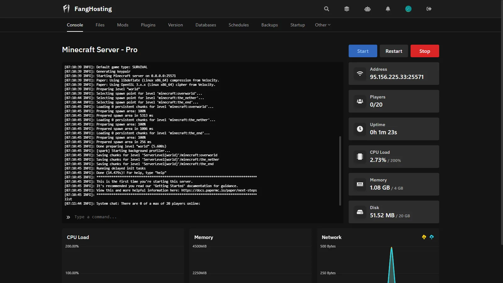 Console panel screenshot